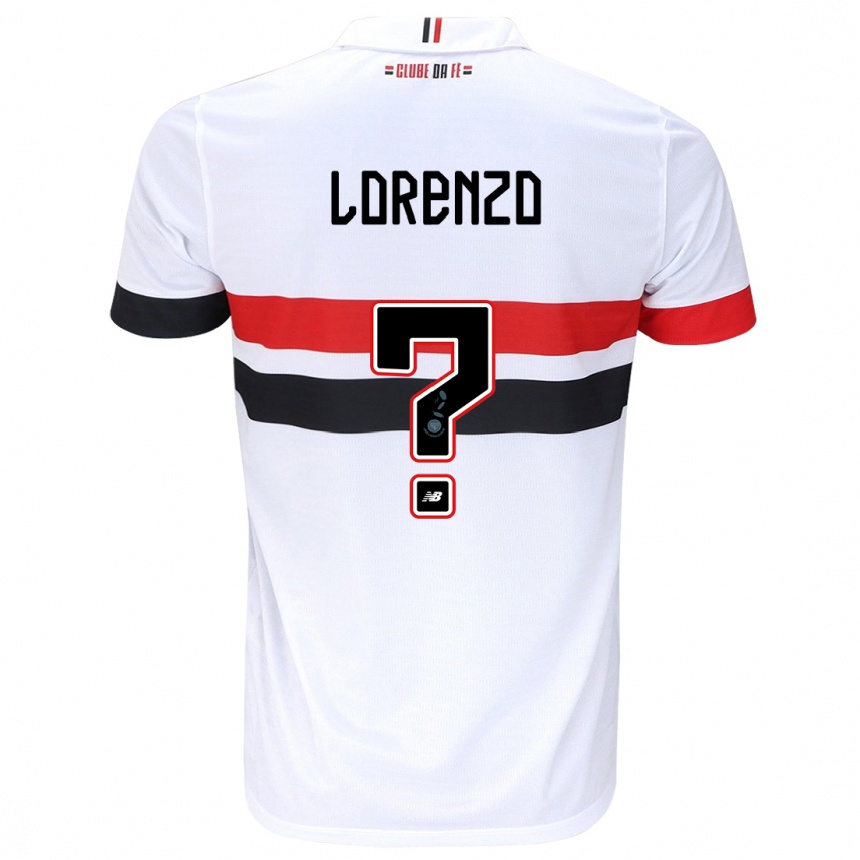 Kids Football Lorenzo #0 White Red Black Home Jersey 2024/25 T-Shirt Uk