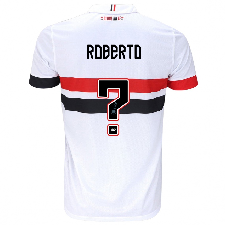 Kids Football Roberto #0 White Red Black Home Jersey 2024/25 T-Shirt Uk