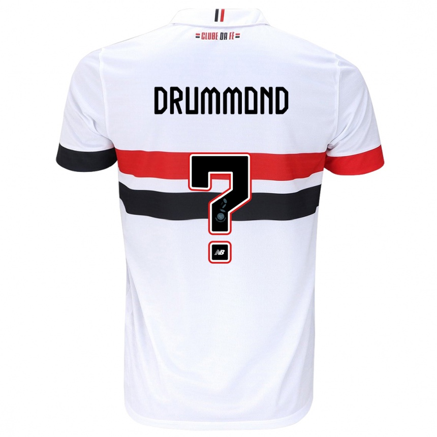 Kids Football Lucca Drummond #0 White Red Black Home Jersey 2024/25 T-Shirt Uk