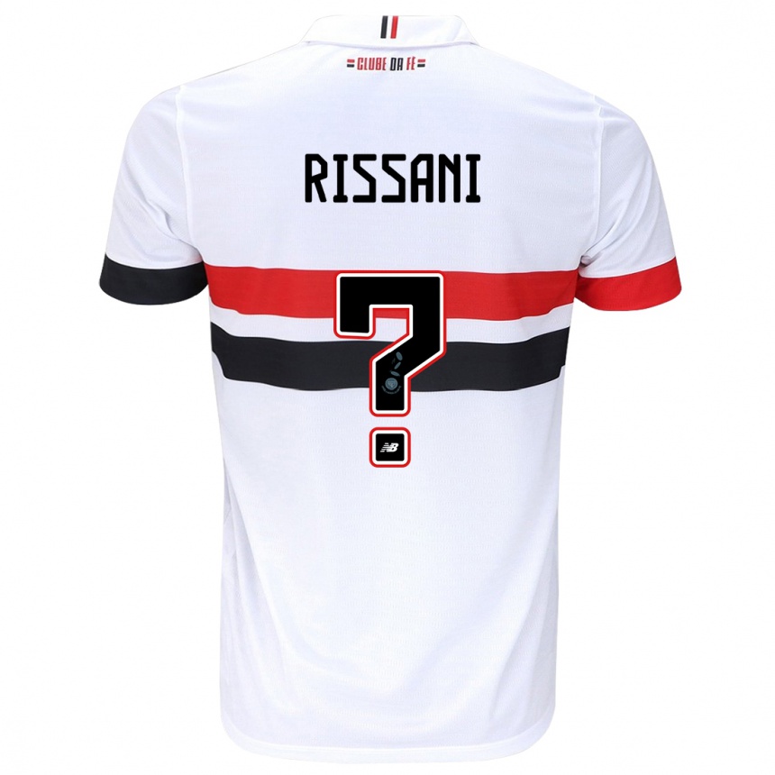 Kids Football Felipe Rissani #0 White Red Black Home Jersey 2024/25 T-Shirt Uk