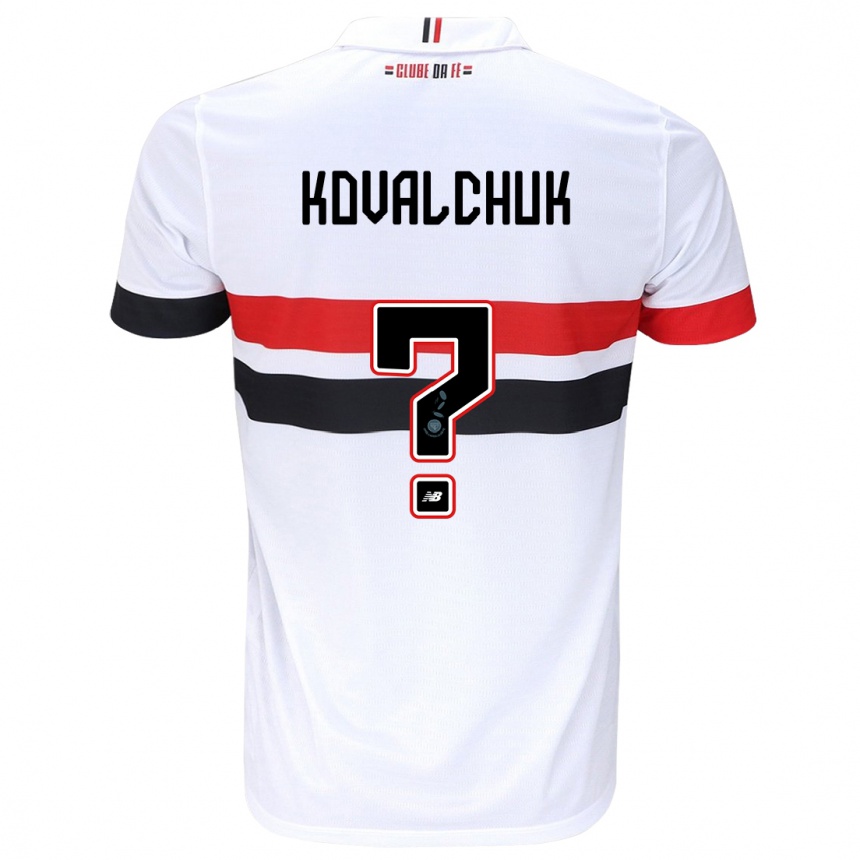 Kids Football Filipp Kovalchuk #0 White Red Black Home Jersey 2024/25 T-Shirt Uk