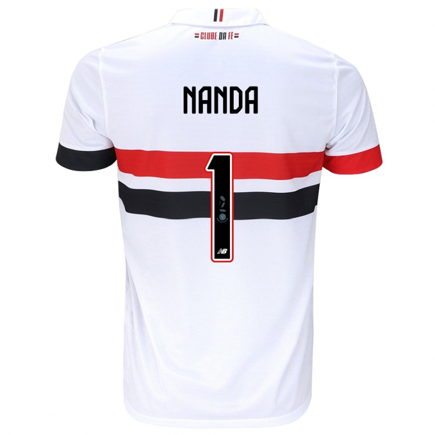 Kids Football Nanda #1 White Red Black Home Jersey 2024/25 T-Shirt Uk