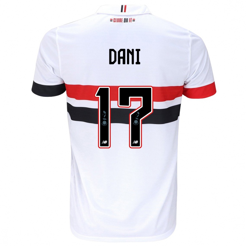 Kids Football Dani #17 White Red Black Home Jersey 2024/25 T-Shirt Uk