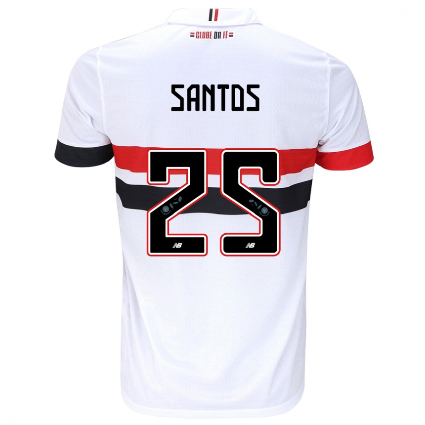 Kids Football Mariana Santos #25 White Red Black Home Jersey 2024/25 T-Shirt Uk