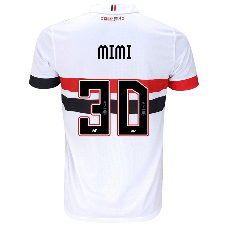 Kids Football Mimi #30 White Red Black Home Jersey 2024/25 T-Shirt Uk