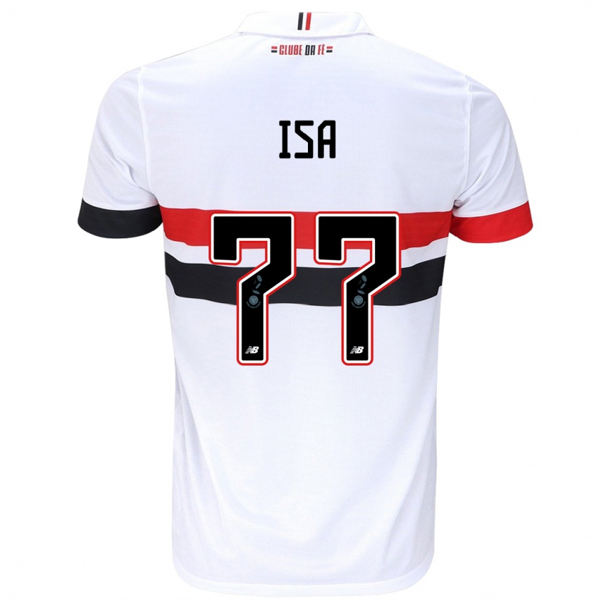 Kids Football Isa #77 White Red Black Home Jersey 2024/25 T-Shirt Uk