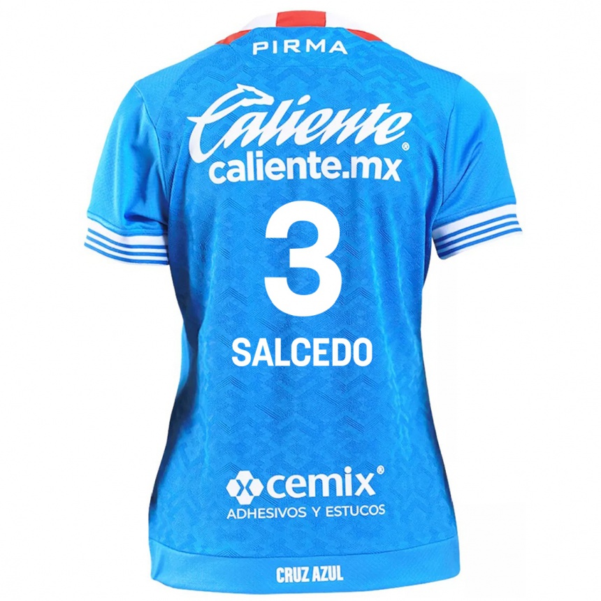 Kids Football Carlos Salcedo #3 Sky Blue Home Jersey 2024/25 T-Shirt Uk