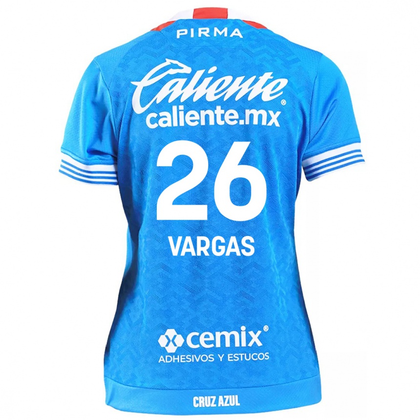 Kids Football Carlos Vargas #26 Sky Blue Home Jersey 2024/25 T-Shirt Uk