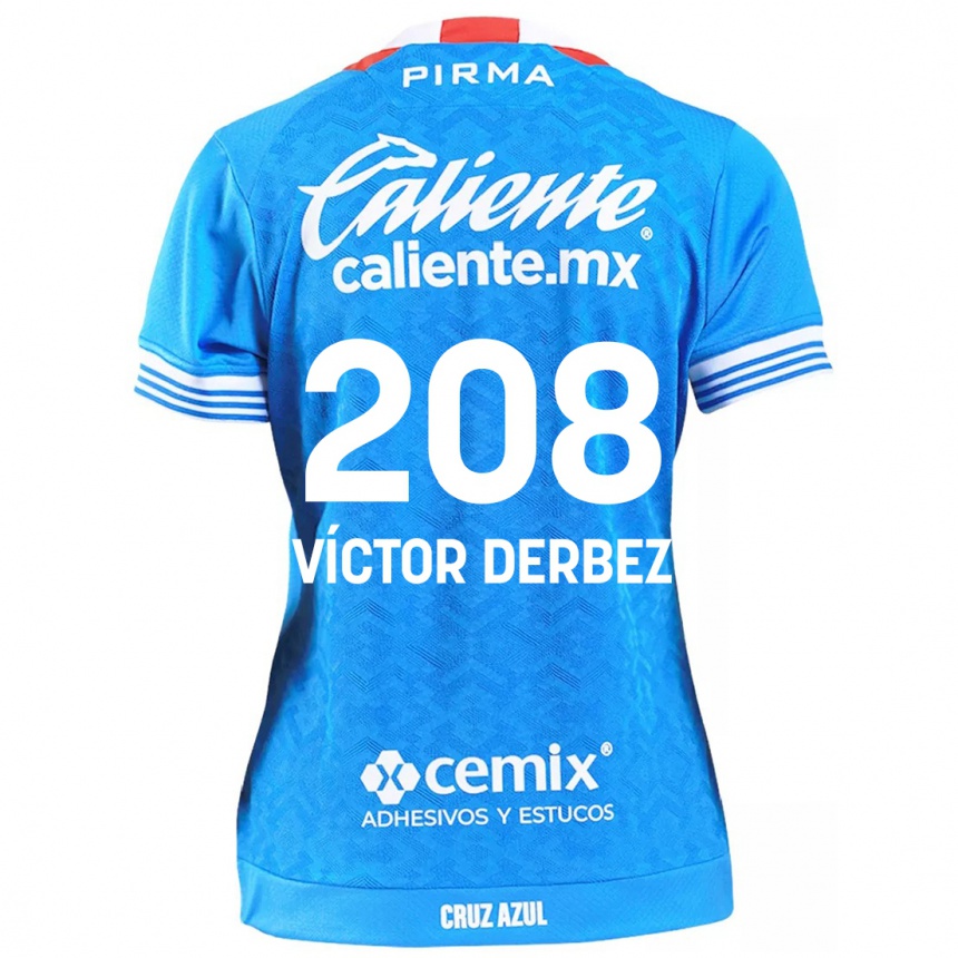 Kids Football Louis Víctor Derbez #208 Sky Blue Home Jersey 2024/25 T-Shirt Uk