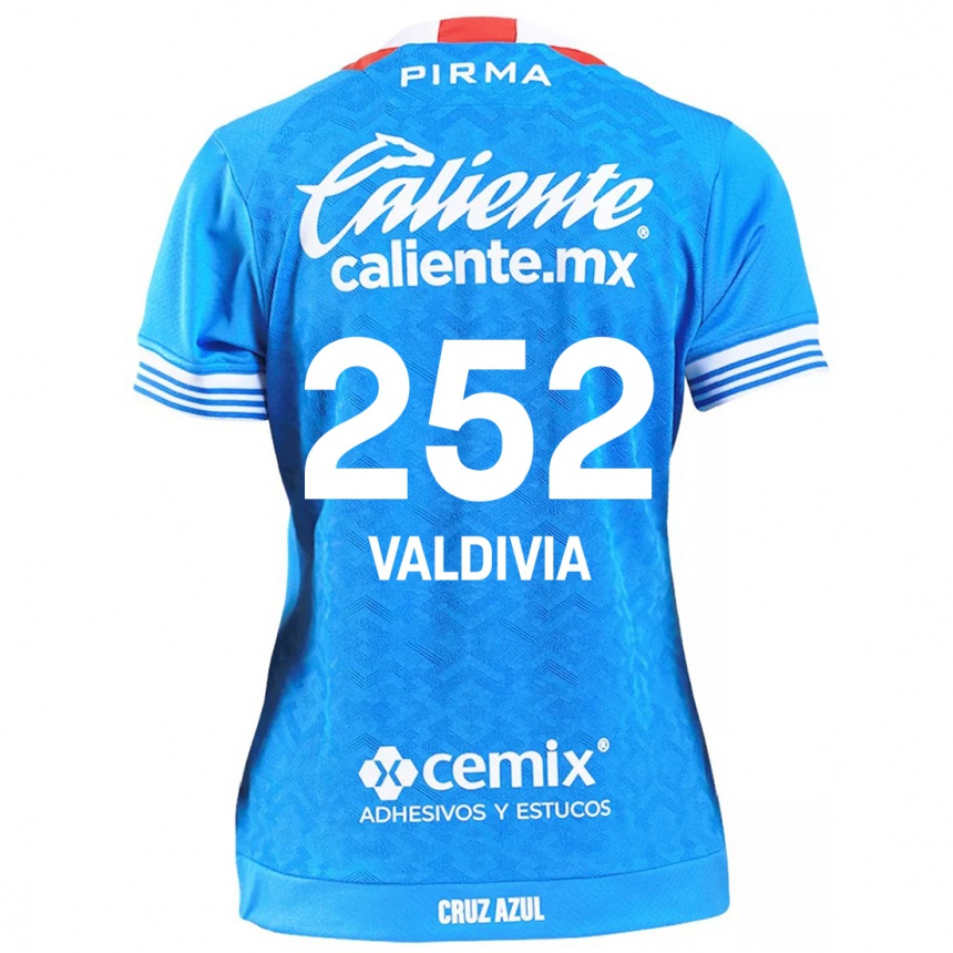 Kids Football Christian Valdivia #252 Sky Blue Home Jersey 2024/25 T-Shirt Uk