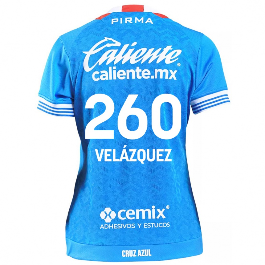 Kids Football Víctor Velázquez #260 Sky Blue Home Jersey 2024/25 T-Shirt Uk