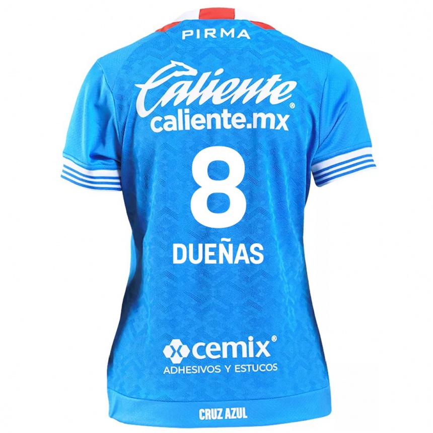 Kids Football Jesús Dueñas #8 Sky Blue Home Jersey 2024/25 T-Shirt Uk