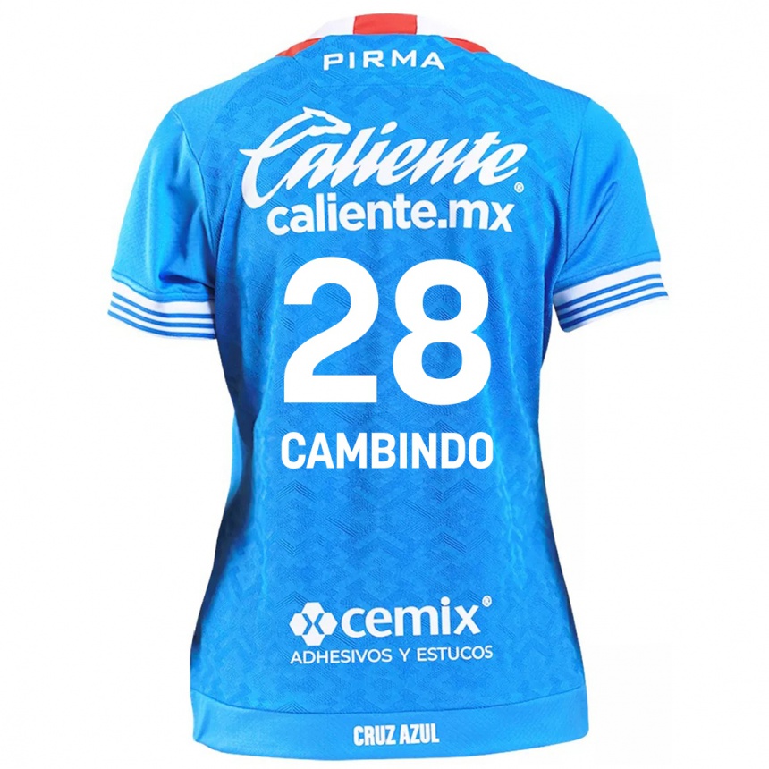 Kids Football Diber Cambindo #28 Sky Blue Home Jersey 2024/25 T-Shirt Uk