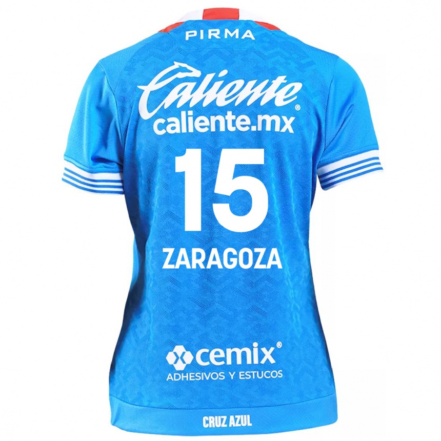 Kids Football Nancy Zaragoza #15 Sky Blue Home Jersey 2024/25 T-Shirt Uk