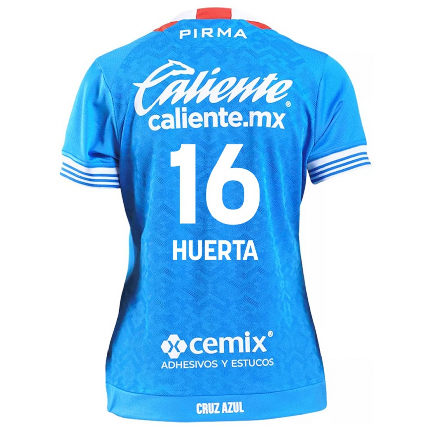 Kids Football Ana Gabriela Huerta #16 Sky Blue Home Jersey 2024/25 T-Shirt Uk