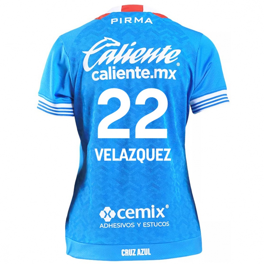 Kids Football Hireri Velazquez #22 Sky Blue Home Jersey 2024/25 T-Shirt Uk