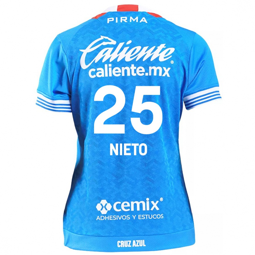 Kids Football Natsidieli Nieto #25 Sky Blue Home Jersey 2024/25 T-Shirt Uk