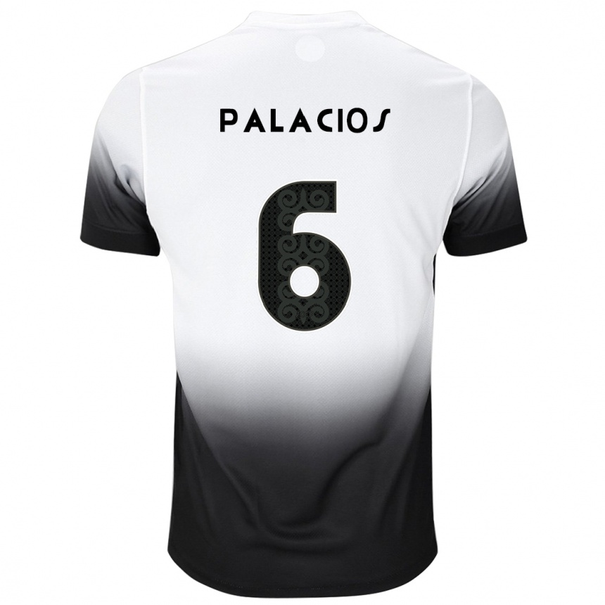 Kids Football Diego Palacios #6 White Black Home Jersey 2024/25 T-Shirt Uk