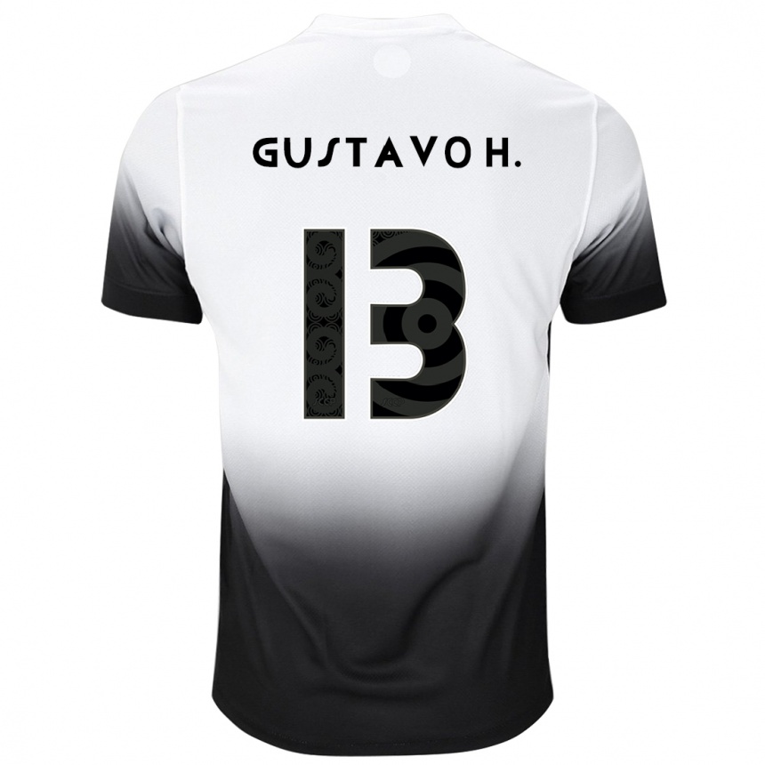 Kids Football Gustavo Henrique #13 White Black Home Jersey 2024/25 T-Shirt Uk