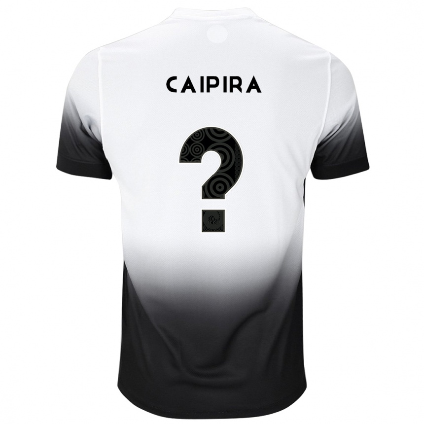 Kids Football Caipira #0 White Black Home Jersey 2024/25 T-Shirt Uk