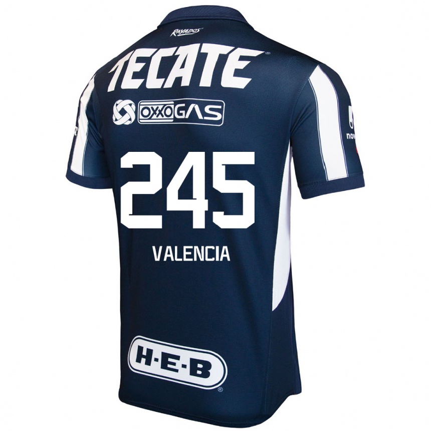 Kids Football Cristian Valencia #245 Blue Red White Home Jersey 2024/25 T-Shirt Uk