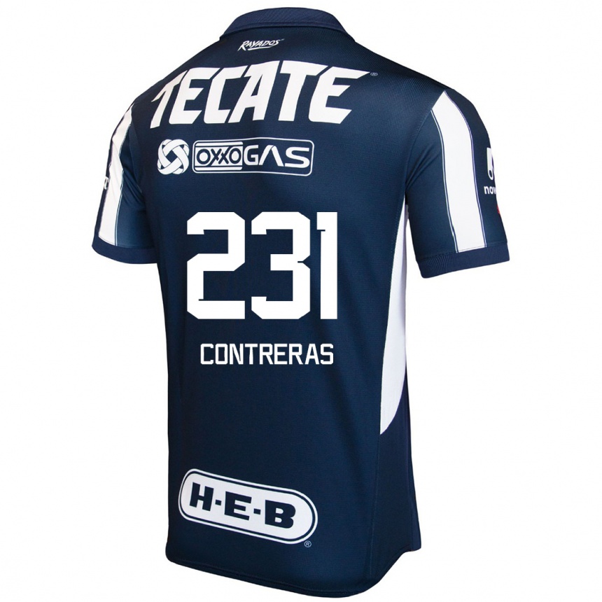 Kids Football Óscar Contreras #231 Blue Red White Home Jersey 2024/25 T-Shirt Uk