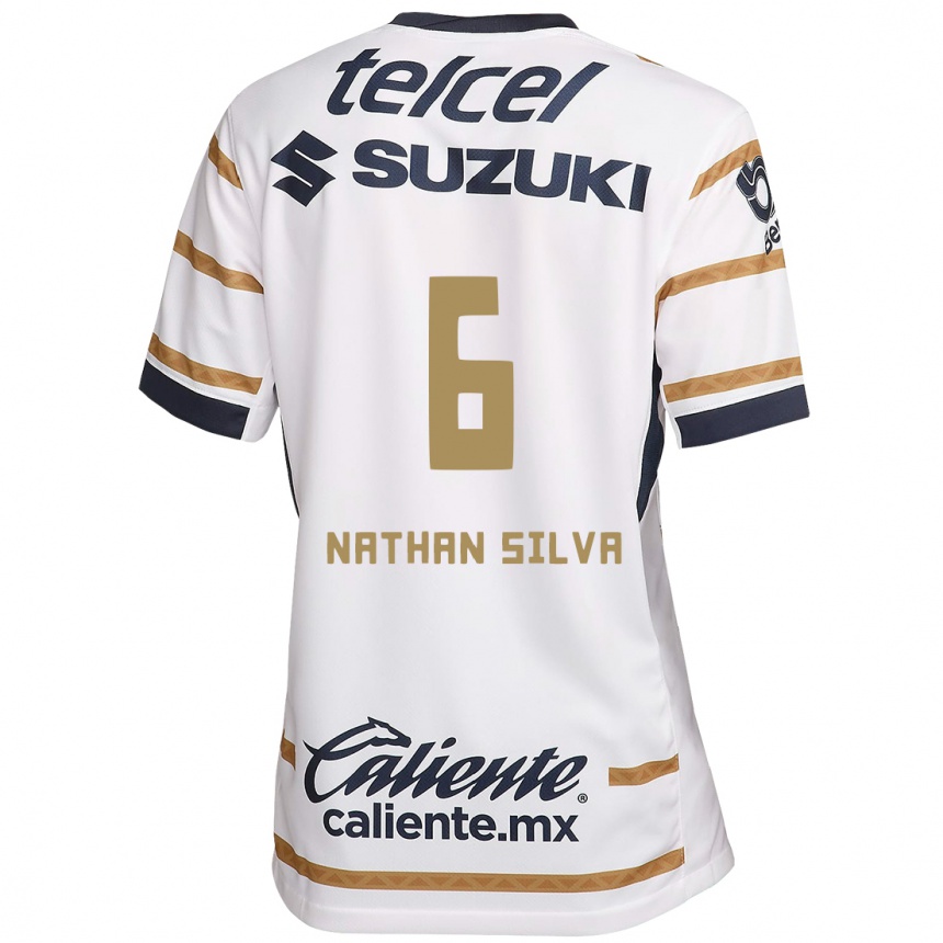 Kids Football Nathan Silva #6 White Obsidian Home Jersey 2024/25 T-Shirt Uk