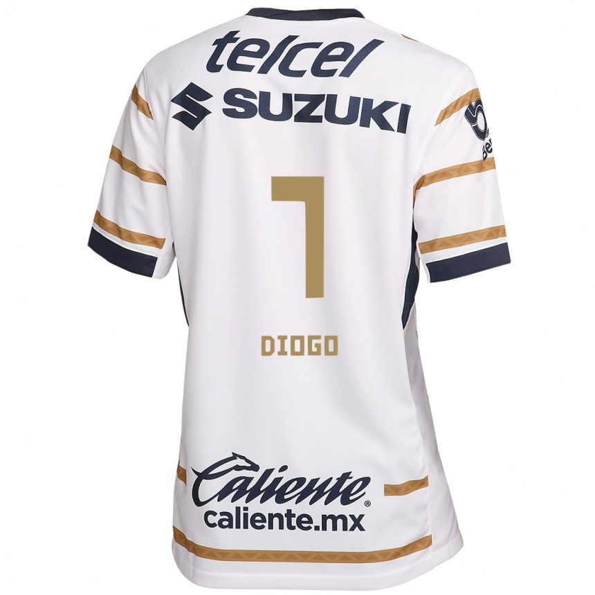 Kids Football Diogo #7 White Obsidian Home Jersey 2024/25 T-Shirt Uk