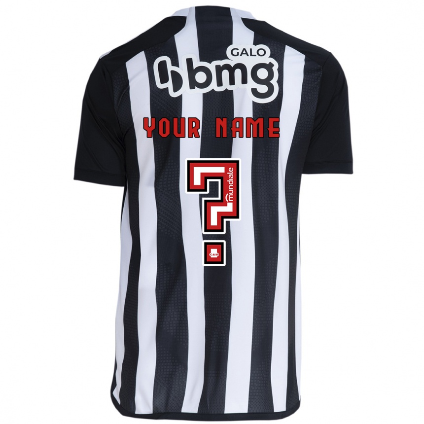 Kids Football Your Name #0 White Black Home Jersey 2024/25 T-Shirt Uk