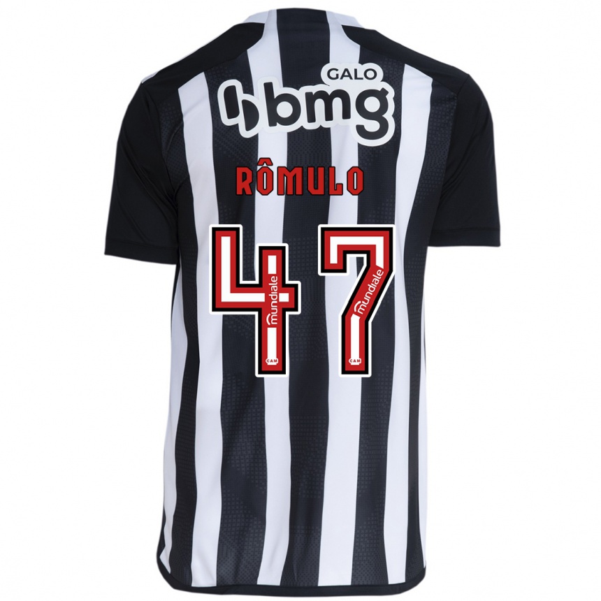 Kids Football Rômulo #47 White Black Home Jersey 2024/25 T-Shirt Uk