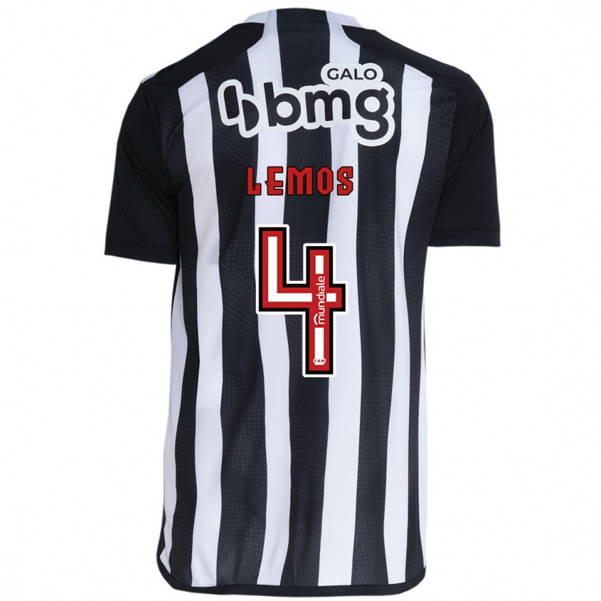 Kids Football Mauricio Lemos #4 White Black Home Jersey 2024/25 T-Shirt Uk