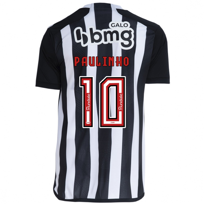 Kids Football Paulinho #10 White Black Home Jersey 2024/25 T-Shirt Uk