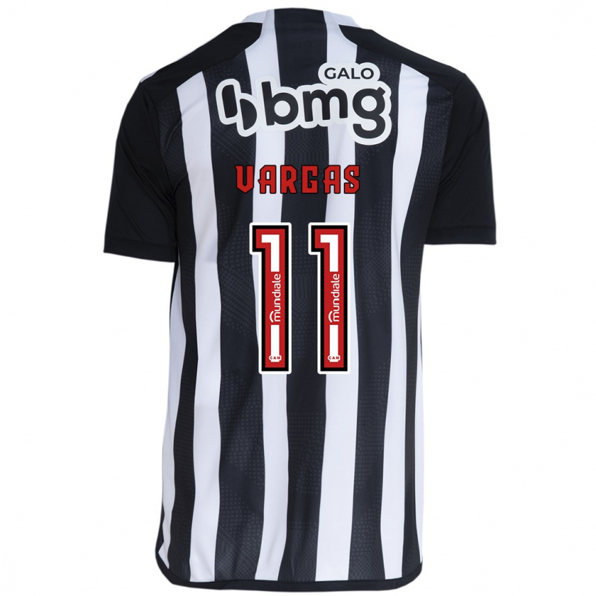 Kids Football Eduardo Vargas #11 White Black Home Jersey 2024/25 T-Shirt Uk