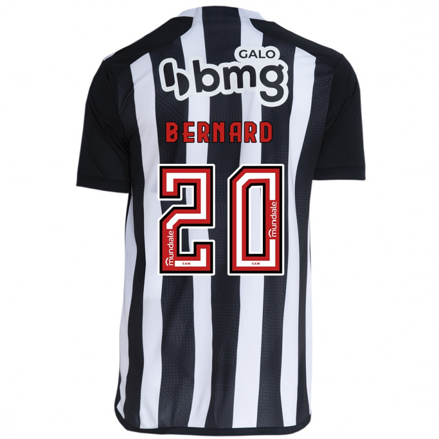 Kids Football Bernard #20 White Black Home Jersey 2024/25 T-Shirt Uk