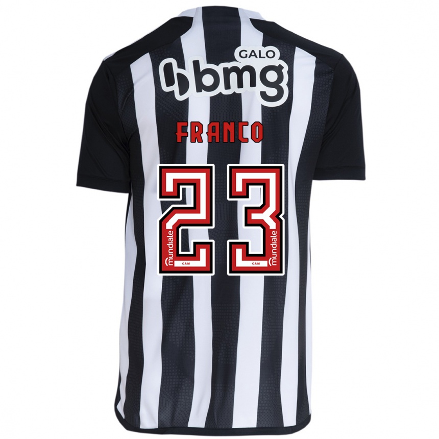 Kids Football Alan Franco #23 White Black Home Jersey 2024/25 T-Shirt Uk