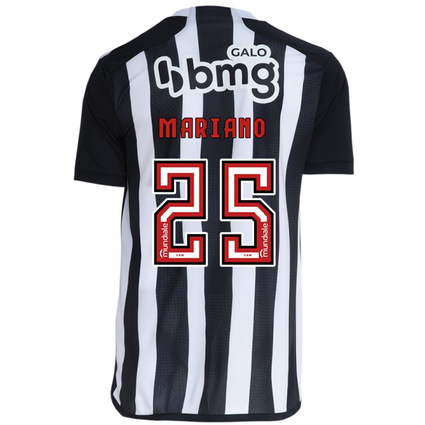 Kids Football Mariano #25 White Black Home Jersey 2024/25 T-Shirt Uk