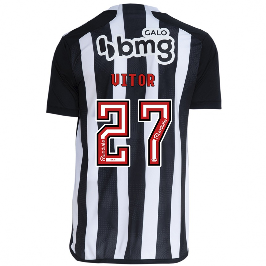 Kids Football Paulo Vitor #27 White Black Home Jersey 2024/25 T-Shirt Uk