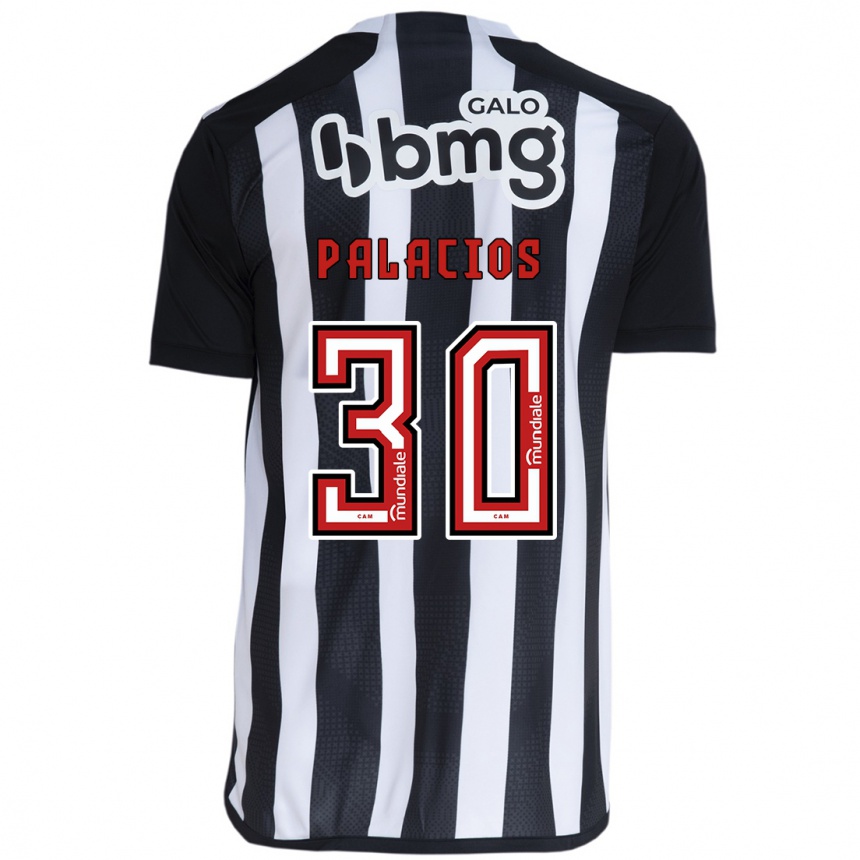 Kids Football Brahian Palacios #30 White Black Home Jersey 2024/25 T-Shirt Uk