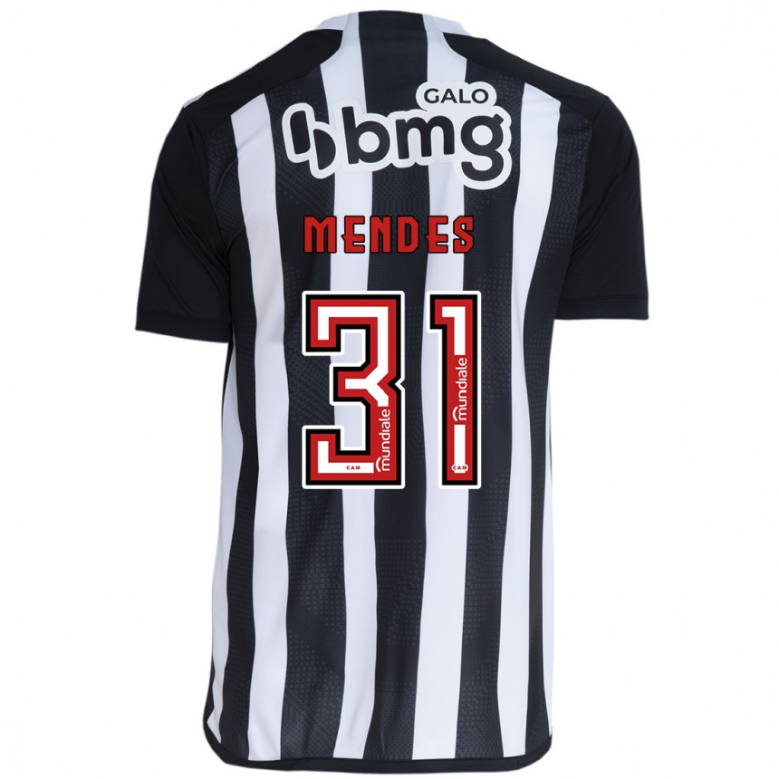 Kids Football Matheus Mendes #31 White Black Home Jersey 2024/25 T-Shirt Uk