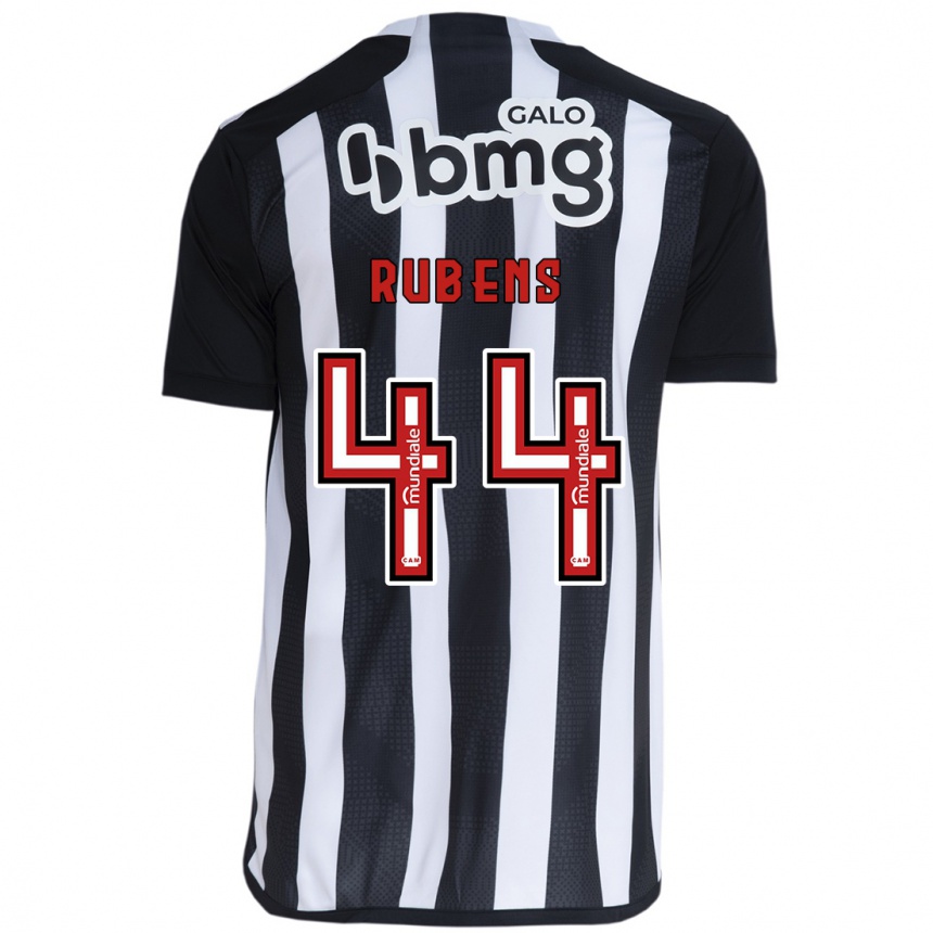 Kids Football Rubens #44 White Black Home Jersey 2024/25 T-Shirt Uk