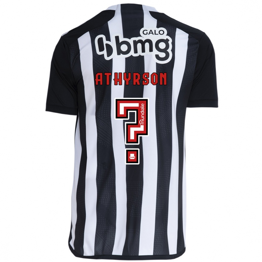 Kids Football Athyrson #0 White Black Home Jersey 2024/25 T-Shirt Uk