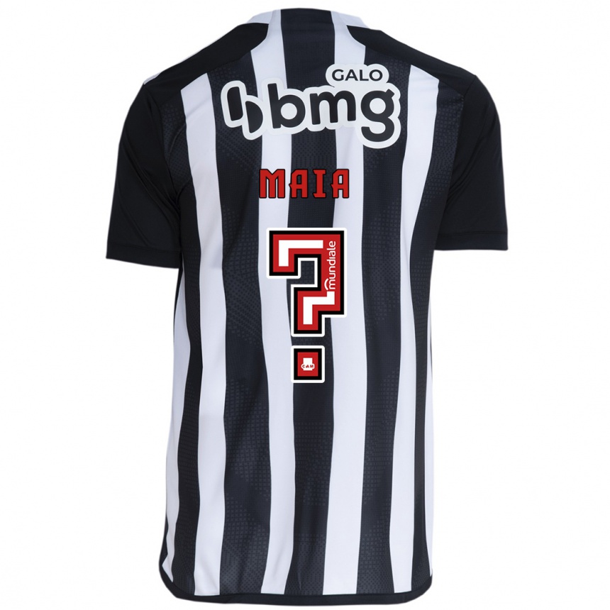 Kids Football Caio Maia #0 White Black Home Jersey 2024/25 T-Shirt Uk