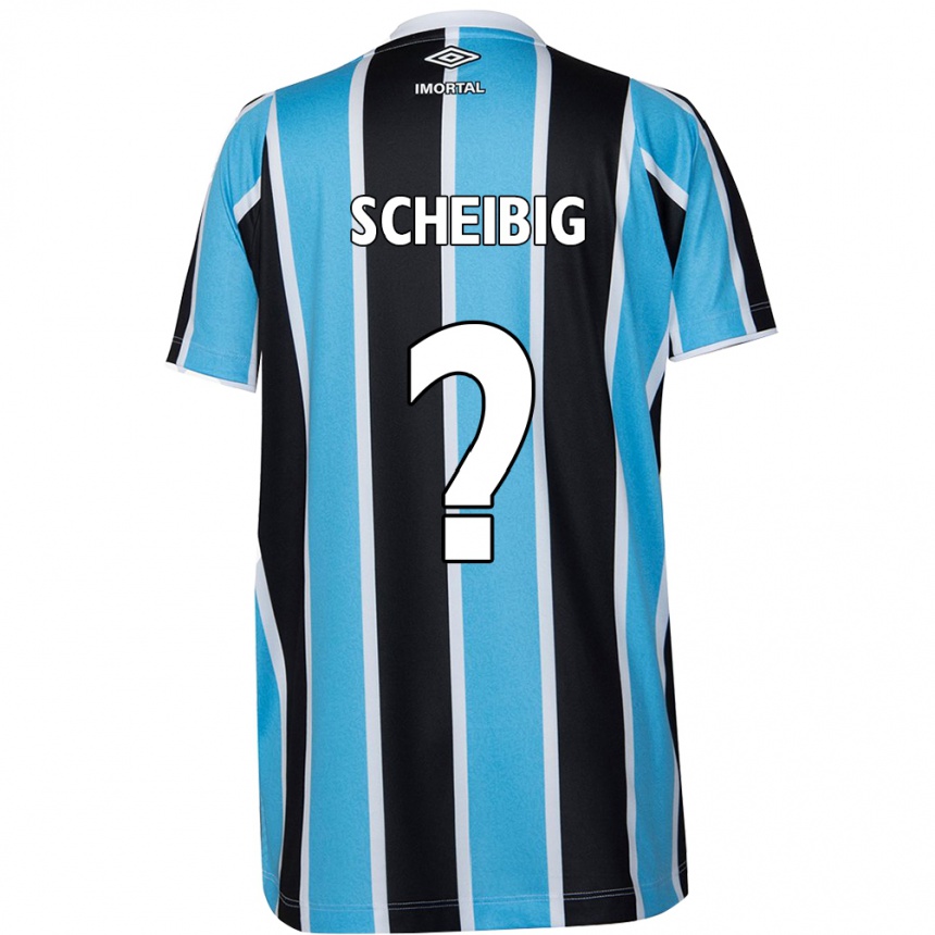 Kids Football Felipe Scheibig #0 Blue Black White Home Jersey 2024/25 T-Shirt Uk