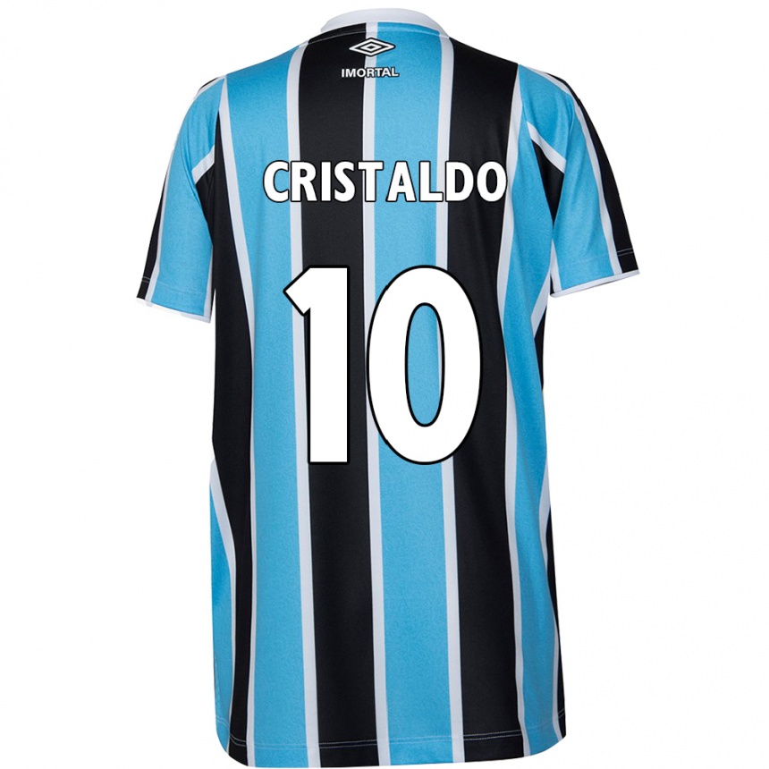 Kids Football Franco Cristaldo #10 Blue Black White Home Jersey 2024/25 T-Shirt Uk