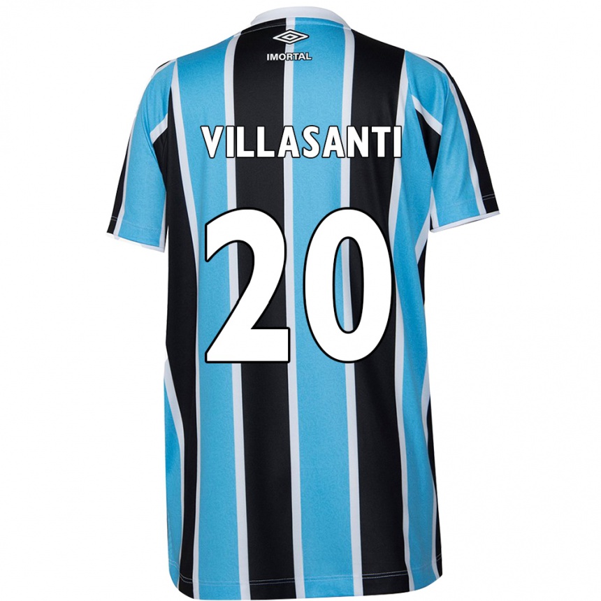 Kids Football Mathías Villasanti #20 Blue Black White Home Jersey 2024/25 T-Shirt Uk