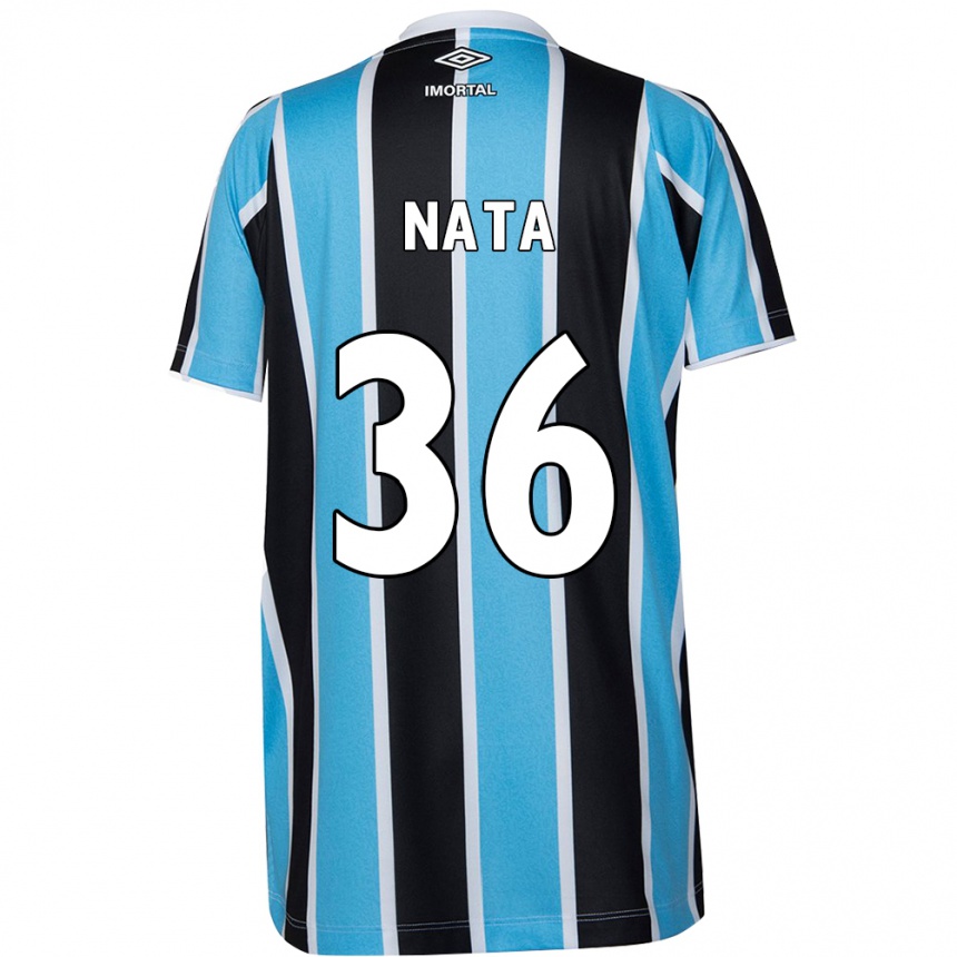 Kids Football Natã #36 Blue Black White Home Jersey 2024/25 T-Shirt Uk