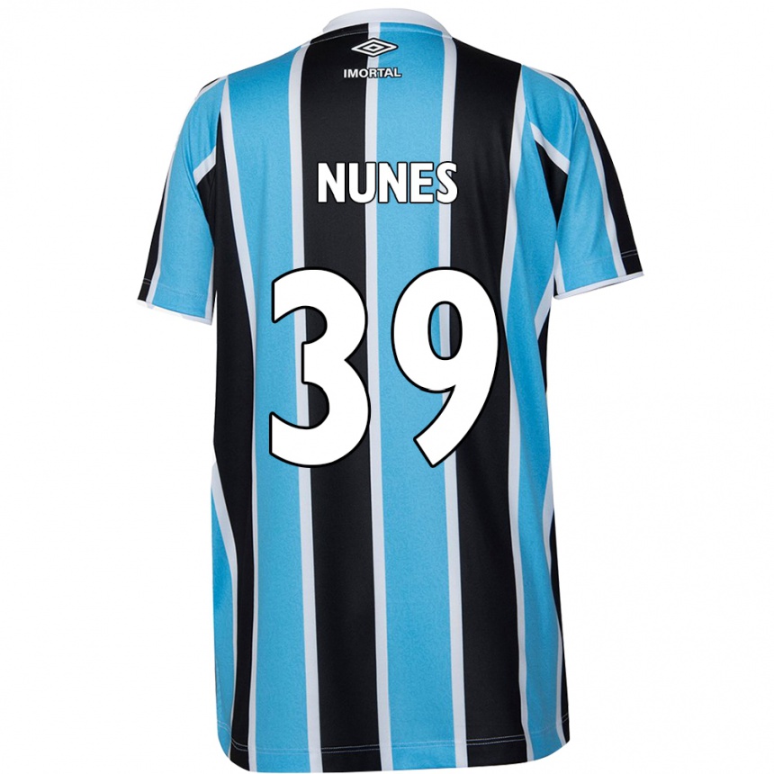 Kids Football Gustavo Gomes #39 Blue Black White Home Jersey 2024/25 T-Shirt Uk