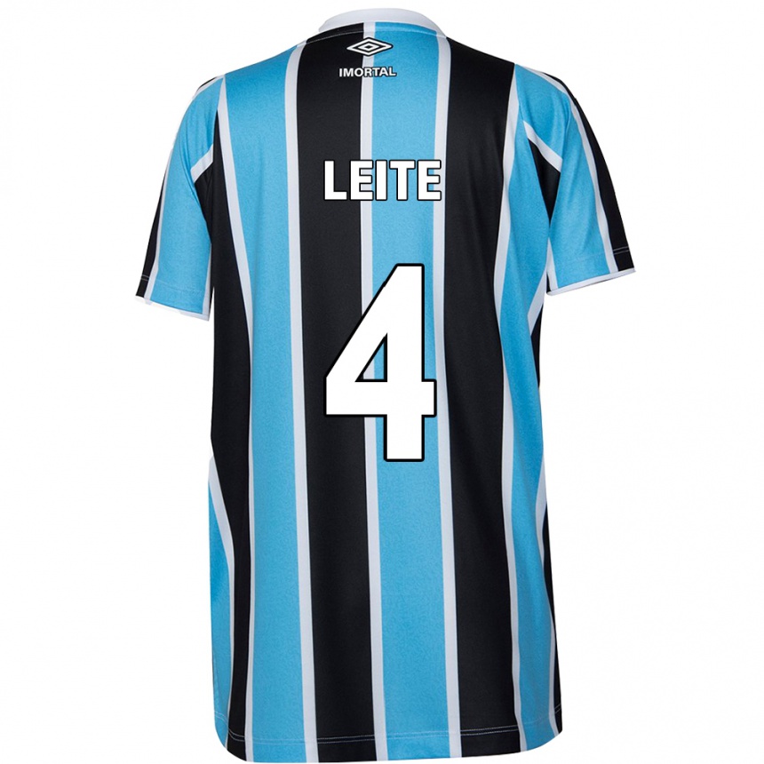 Kids Football Paulo Henrique Leite #4 Blue Black White Home Jersey 2024/25 T-Shirt Uk