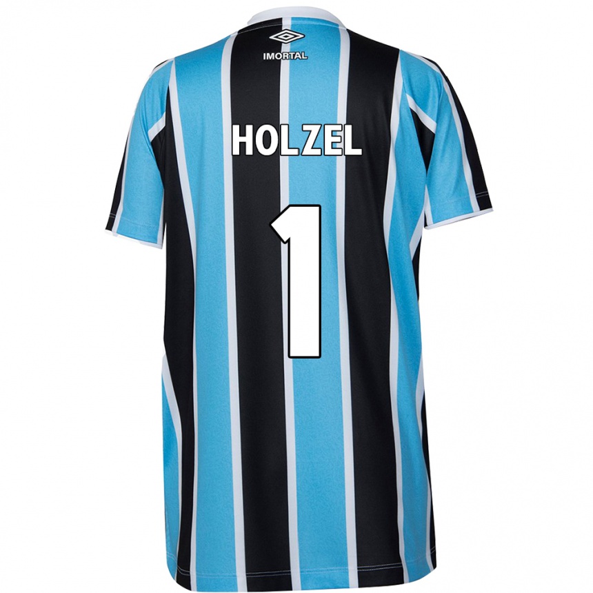 Kids Football Vivi Holzel #1 Blue Black White Home Jersey 2024/25 T-Shirt Uk