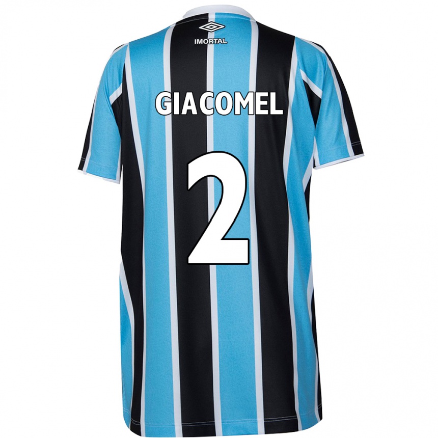 Kids Football Laís Giacomel #2 Blue Black White Home Jersey 2024/25 T-Shirt Uk